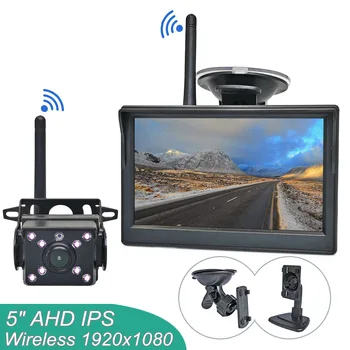 DIYSECUR Bezdrôtový 1080P AHD IPS 5 Palcový Auto Monitor Zozadu na Zadnej strane Auta Fotoaparát Jazdné Súpravy Stabilné Digitálneho Signálu, Automatické Parkovanie