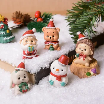 Vianočné Živice Rodiny Malých Zvierat Ozdoby Creative & Cute Car Domáce Dekorácie Mini Vianočný Strom Starý Muž Vianočný Darček