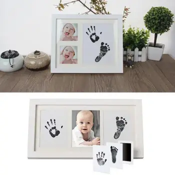 Dieťa Stopy Handprint Atrament Podložky Photo Frame Pad Inkless Utrite bebes Kit-Ruky, Nohy Tlač drahocenná pamiatka Novorodenca Stopu Handprint