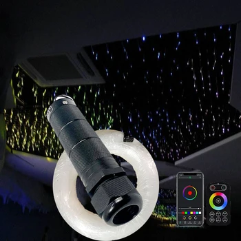 app vlákniny lampa MALÉ 6W RGBW Auto Izba Star Svetlá LED Optické star stropné svietidlo súprav Optických vlákien s RF control Mobile móda