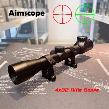 4x32 Lov Riflescope Červená Zelená Reticle Taktické Odbory Diaľkomer Kompaktný Optika Pohľad Collimator Vonkajšie Airsoft Zbraň, Pušku