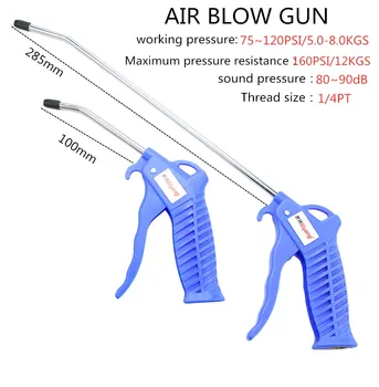 Modrá High-kvalitné Plastové Prach Zvírený Zbraň UMENIE Vzduch Fúka Zbraň Oranžová Rukoväť Vzduch Fúka Zbraň Dlhé a Krátke Typ Vzduchu Compr