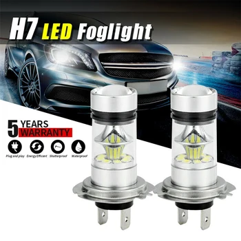 2 ks H7 LED Reflektor na prestavbu Žiarovky Foglight Vysoké Nízke svetlo 100W 6000K Super White Nízka Spotreba Trvanlivé