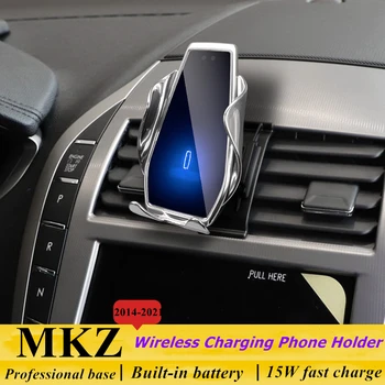 Pre 2014-2021 Lincoln MKZ Držiaka Telefónu Bezdrôtovú Nabíjačku Auto Mobilné Telefóny Mount Držiak Navigácie GPS Podpora Otáčanie 360