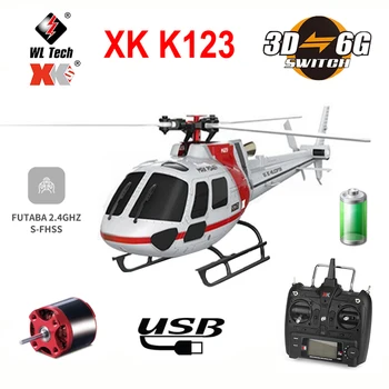 Pôvodné RC XK K123 2,4 GHz, 6CH Striedavé 3-RC Vrtuľník Blade RTF Verzia s 3D a 6 G Systém Vrtuľník