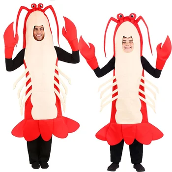 Anime Fáze Rekvizity Výkon Vyhovovali Nastaviť Red Lobster Halloween Kostým Party Klobúk Krevety Zábavné dieťa Cosplay Oblečenie