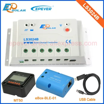 EPsolar funkciu bluetooth s MT50 remote meter PWM 30A Regulátor solárnych Batérie LS3024B+USB kábel