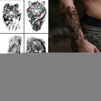 Sexy Zvierat Dočasné Farebné Tetovanie Tela Umenie Maľba Rameno Nohu Tetovanie Lev, Tiger Nepremokavé Tetovanie Nálepky Tetovanie