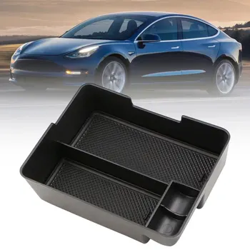 Auto Vody Držiak pre Tesla Model 3 2016-2020 Strednej Opierke Úložný Box Organizátor stredovej Konzoly Prípade Príslušenstvo