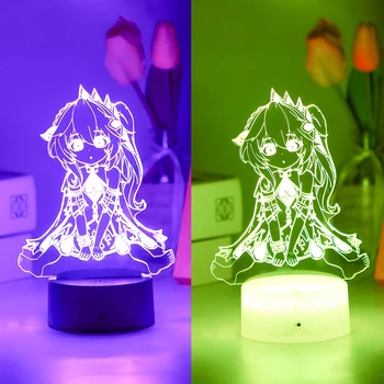 Nové Nahida Genshin Vplyv Nočné Svetlo Pre Dieťa Anime Hry Obrázok Domov Spálňa Stôl 3D Led Lampa Dekor Dieťa Narodeniny Novosti Darček