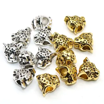 12 mm Kovové Šperky Zistenia Leopard Hlavu Korálky z Tibetského Striebra farba Európskej Veľký Otvor Dištančné Korálky zobrazili kľúčové tlačidlá Pre Šperky Robiť