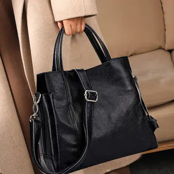 Luxusné módne ženy stredného veku je kabelka 100% kožené dámske bag malá taška cez rameno messenger taška veľká kapacita žien taška