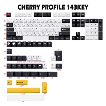 143 Kľúče Celý Set Čiernej A Bielej PBT GMK Cherry V2 Farbivo Sub Keycaps Pre Mechanické Klávesnice JP US Rozloženie S 6.25 U 7U Medzerník