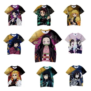 Anime Démon Vrah 3D Print T Shirt Kimetsu Č Yaiba Lete Dospelých Top Kamado Tanjiro Nezuko Japonské Kreslené T-shirt