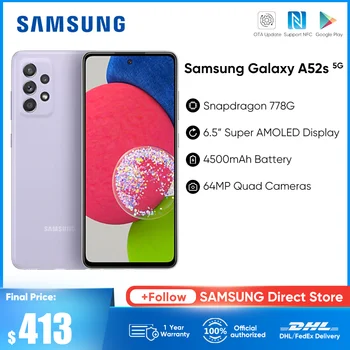 Pôvodné Samsung Galaxy A52s SM-A528 5G Telefón, Snapdragon 778G 4500mAh 6.5