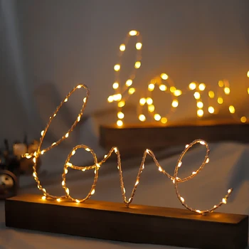 LÁSKA Abecedy Písmeno Ľahký Stan Prihlásiť Počet LED Svetlo Romantický Krytý Stenu, Nočné Svetlo Domáce Dekorácie Valentína Darček