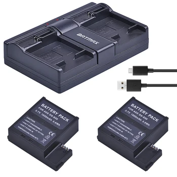 2PC 1500mAh DS-S50 DSS50 S50 Batéria + USB Dual Channel Nabíjačka pre AEE DS-S50 S50 AEE D33 S50 S51 S60, S70 S71 Fotoaparáty Batéria