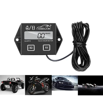 RPM Digitálny Tachometer Motor Tach Hodinu Meter Rozchod Induktívne Pre Motocyklový Motorový Čln Auto Ťah Motora LCD Displej