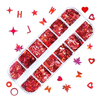 Červená Živica Náplň Valentines Epoxidové Živice Výplň Písmená Láska Srdce Sequin DIY Šperky Čo Holografické Nail Art Lesk Vločiek