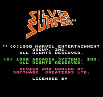 Silver Surfer (U) 60 Kolíky 8 Bit Hra Karty