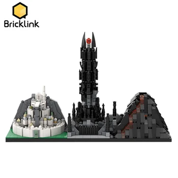 Bricklink Magic Castlesc Mesto Skyline Architektúra, Film Kráľ Krúžok Návrat Kráľov Dark Tower Building Blocks Hračky