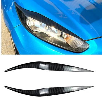 Svetlometu Obočie Svetlomet Viečka Výbava Pre Ford Fiesta MK6.5 Roky 2013-2017 (Carbon Fiber Vzhľad Prednej Vedúci Svetlo Lampy Kryt Obočie Pásy