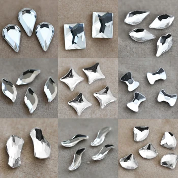 20pcs Crystal Clear Iný Tvar Nechtov Umenie Drahokamu Šperky Kamienkami Všetkých Veľkostí Flatback Sklenené Kamene Pre 3D Dekorácie Nechtov