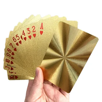 Vysoko kvalitné nepremokavé PVC plastu hraciu kartu nastavený trend 54pcs palube poker classic magic skill nástroj zlaté magic box