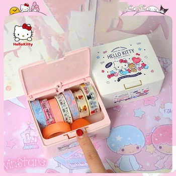 Sanrio Úložný Box Kawaii Dobrý Deň, Kittys Príslušenstvo Roztomilé Anime Ploche Skladovanie Kozmetiky Drobnosti Malá Vec Stlačte Dievčatá Darček