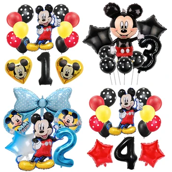 Karikatúra Disney Mickey Mouse Číslo Balón Nastaviť Narodeninovej Party Dekorácie Deti Klasické Hračky, Darčeky, Svadby, Detské Sprcha Dodávky