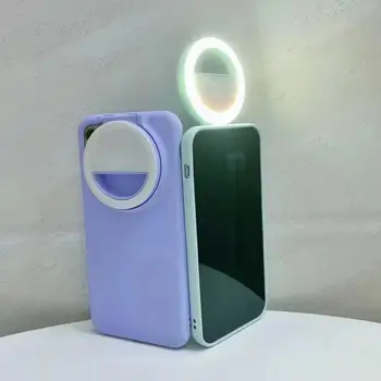 Vyplniť Svetla Telefón Púzdra Pre Iphone 11 12 Pro Max Xr Krúžok Flash Lampa Ochranný Kryt, Inteligentný Tri Rýchlosti Krásy Live Selfie