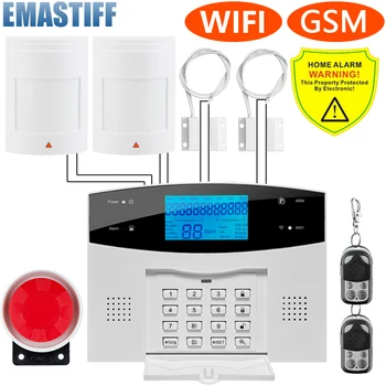 Tuya Smart Alarm Systém WIFI Bezdrôtové Drôt proti Vlámaniu Domov GSM Alarm Systém s 433mhz Home Security Dymový Snímač Pohybu