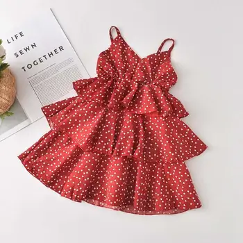 Menoea Dievčatá Bežné Šaty Nové Letné Deti Polka Dot Kostýmy Baby Girl Viazané Oblečenie Strany Vyhovuje Batoľa Vestidos 2 6Y