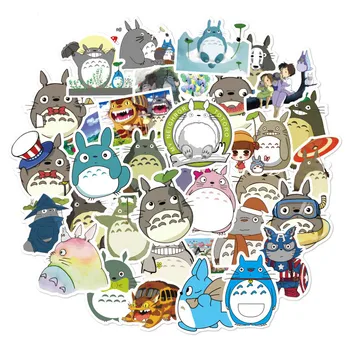 10/50pcs Anime Nálepky Miyazaki nálepky Hayao Totoro nálepky Notebook Chladnička Batoh Skateboard Nepremokavé Nálepky
