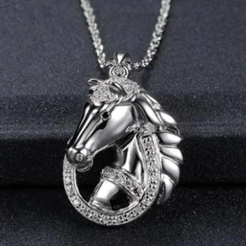 Módne Šperky Striebornej Farbe Koňa Náhrdelník Prívesok pre Mužov a Ženy, Módne Doplnky, Darčeky