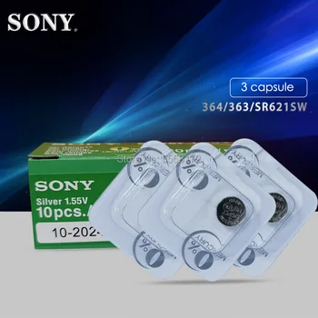 3Pc Pre Sony 621 Sledovať Batériu AG1 LR621 sr621sw 364A 1,5 V LR60 Strieborného gombíkovú Batériu Jedno zrno balenie