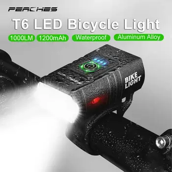 T6 LED*2 Bicyklov Svetla Nastavenie USB Nabíjateľné MTB Cyklistické Svetlometu 1000 LM Bicykel Predné Svetlo Cyklistické Svietidlo Lanterna Bicicleta