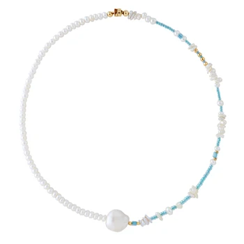 Kórea štýl, prírodné perly náhrdelník ručné asymetrické dizajn choker Pre Ženy české krku príslušenstvo darček korálkové ожерелье