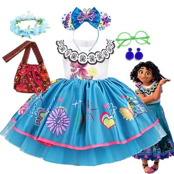 Encanto Mirabel Kojenecká Dievčatá Zdobiť Princezná Kostým Detský Halloween Cosplay Párty pre Deti Vianočné Cainival Vestido