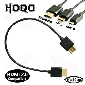 Micro HD & Mini kompatibilný s HDMI samec na HDMI--kompatibilné Tenký Kábel 2k 4k hdTV @60hz Ľahké Prenosné