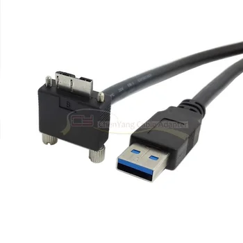 CYSM 90 Stupňov v Pravom Uhle Micro USB Skrutku Namontujte na USB 3.0 Typ Dátového Kábla 1,2 M