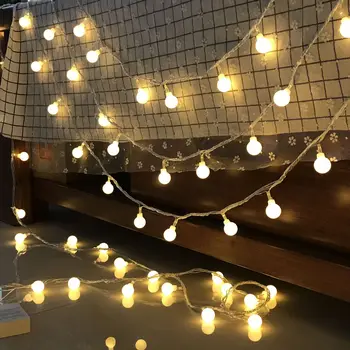 10/6/3/1.5 m LED Loptu String Svetlá Rozprávkových Svetiel Garland Vonkajšie Vianočné Dekorácie, Svadobné Domov Izba Dekor Napájaný z Batérií