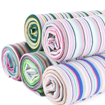 Rainbow Prúžok Pletené Textílie lycra bavlnenej pletenej textílie DIY šitie T-shirts šaty textílie