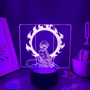 Oheň Sila Anime Obrázok Benimaru Shinmon 3D Led Nočné Osvetlenie RGB Cool Darček Pre Priateľa, Lávové Lampy, Spálňa Decor Manga, Fire Force