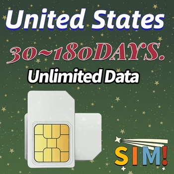 Údajov SIM Karty Pre 30-180 Dní 180MB-30G Mobilné Dáta Telefónu Kariet 3-In-1 SIM Karta 4G Wifi Neobmedzený Internet Údajov Pre Spojené Štáty