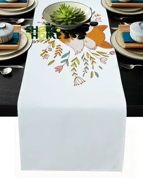 Zviera Roztomilý Fox Kvet Stôl Runner Moderné Svadobné Dekorácie Jedálenský Stôl Pretekárov Placemat Vianočné Ozdoby