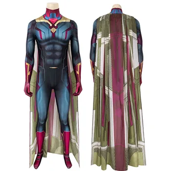 Dospelých Superhrdinov Infinity War Vízia Jumpsuit Cosplay Kostým Halloween Maškaráda V Pohode Kombinézu