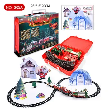 Vianočné Elektrické Vlakovej súpravy Hračiek Železničnej Hračky Autá, Pretekárske Koľaje S Hudbou, Santa Claus na Vianoce Tree Decor Vlak Vianočné Darčeky