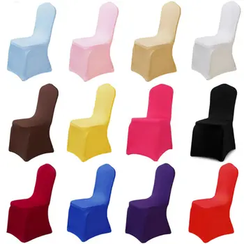 12 Farba Pevné Spandex Stoličky Kryt Poťahy pre Jedáleň Ploché Klenuté Strany Svadobné Hostiny Prípade Dekorácie Dodávky