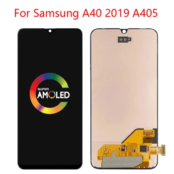 AMOLED Pre Samsung A40 LCD A405 LCD displej dotykový Displej Digitalizátorom. s montážou rámu a40 obrazovke nahradenie opravy dielov